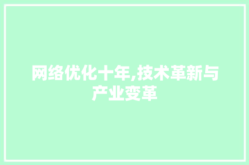 网络优化十年,技术革新与产业变革 搜狗SEO