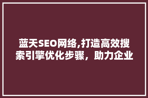 蓝天SEO网络,打造高效搜索引擎优化步骤，助力企业腾飞 搜狗SEO