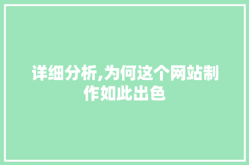 详细分析,为何这个网站制作如此出色 必应SEO