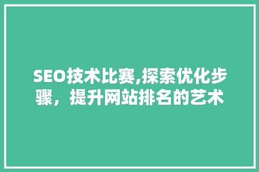 SEO技术比赛,探索优化步骤，提升网站排名的艺术