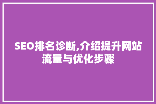 SEO排名诊断,介绍提升网站流量与优化步骤