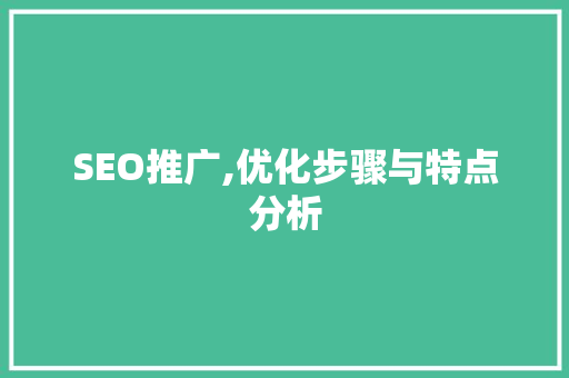 SEO推广,优化步骤与特点分析 搜狗SEO
