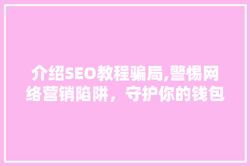 介绍SEO教程骗局,警惕网络营销陷阱，守护你的钱包 网站建设公司