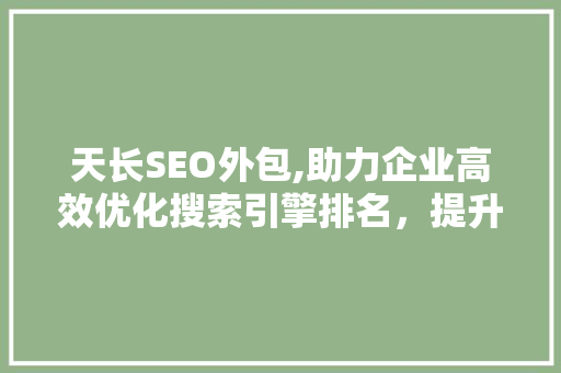天长SEO外包,助力企业高效优化搜索引擎排名，提升品牌影响力 百度SEO