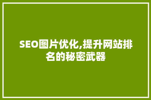 SEO图片优化,提升网站排名的秘密武器 搜狗SEO