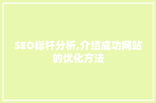 SEO标杆分析,介绍成功网站的优化方法 神马SEO