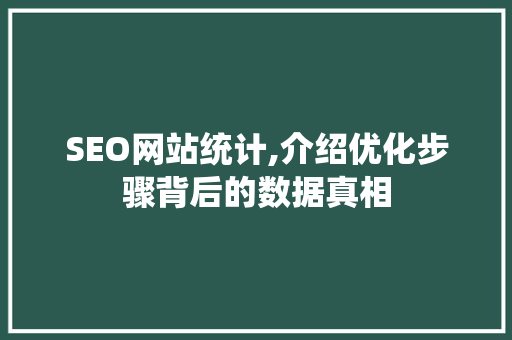 SEO网站统计,介绍优化步骤背后的数据真相 百度SEO