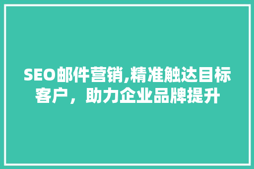 SEO邮件营销,精准触达目标客户，助力企业品牌提升 神马SEO