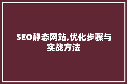 SEO静态网站,优化步骤与实战方法