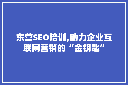 东营SEO培训,助力企业互联网营销的“金钥匙” SEO关键词