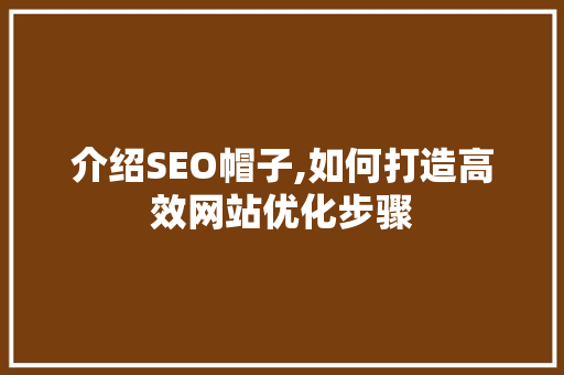 介绍SEO帽子,如何打造高效网站优化步骤 神马SEO
