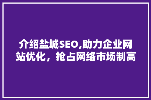 介绍盐城SEO,助力企业网站优化，抢占网络市场制高点 百度SEO