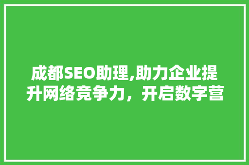 成都SEO助理,助力企业提升网络竞争力，开启数字营销新时代 神马SEO