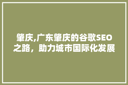 肇庆,广东肇庆的谷歌SEO之路，助力城市国际化发展 搜狗SEO