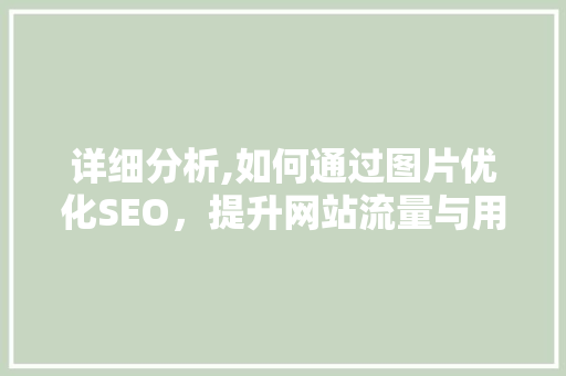 详细分析,如何通过图片优化SEO，提升网站流量与用户体验 SEO关键词