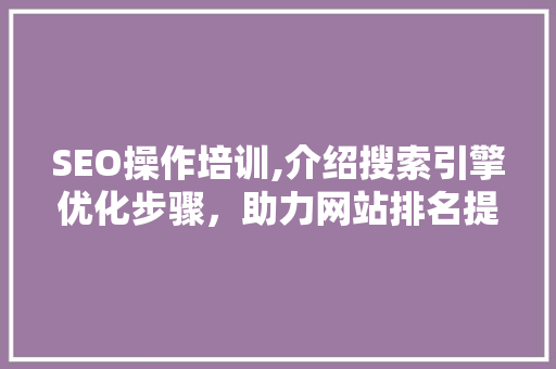 SEO操作培训,介绍搜索引擎优化步骤，助力网站排名提升 网站建设公司