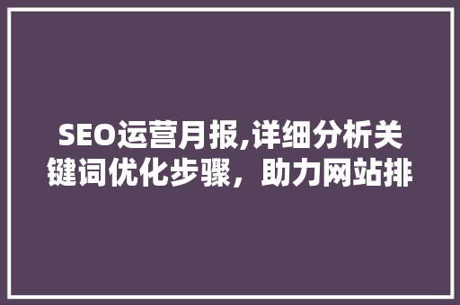 SEO运营月报,详细分析关键词优化步骤，助力网站排名提升 必应SEO