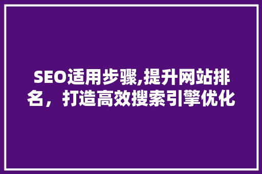 SEO适用步骤,提升网站排名，打造高效搜索引擎优化之路 网站建设公司