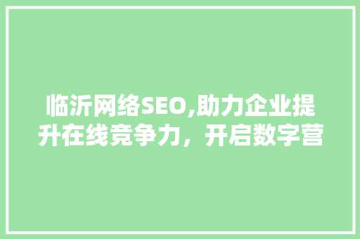 临沂网络SEO,助力企业提升在线竞争力，开启数字营销新时代 SEO关键词