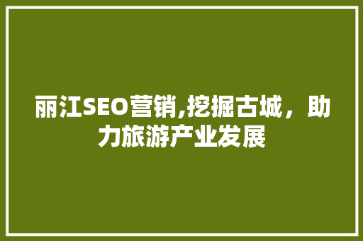 丽江SEO营销,挖掘古城，助力旅游产业发展 百度SEO