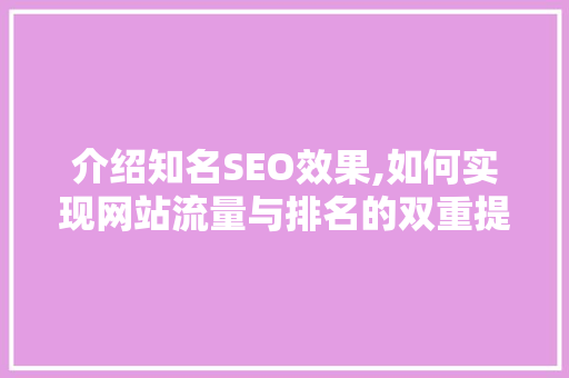 介绍知名SEO效果,如何实现网站流量与排名的双重提升 网站建设公司