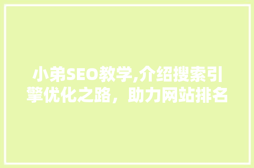 小弟SEO教学,介绍搜索引擎优化之路，助力网站排名飙升