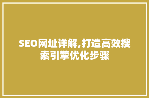 SEO网址详解,打造高效搜索引擎优化步骤 SEO关键词