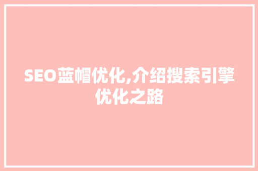 SEO蓝帽优化,介绍搜索引擎优化之路 必应SEO