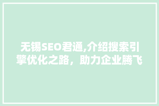 无锡SEO君通,介绍搜索引擎优化之路，助力企业腾飞 搜狗SEO