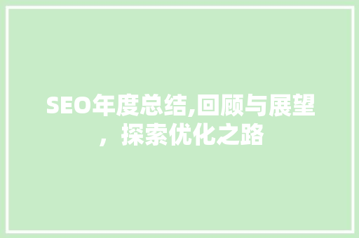 SEO年度总结,回顾与展望，探索优化之路 必应SEO