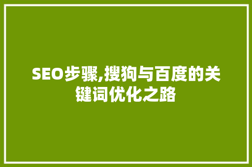 SEO步骤,搜狗与百度的关键词优化之路 网站建设公司