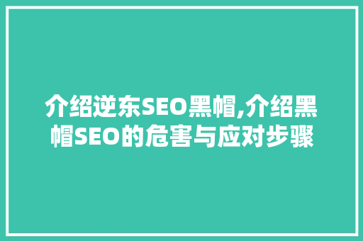介绍逆东SEO黑帽,介绍黑帽SEO的危害与应对步骤 神马SEO
