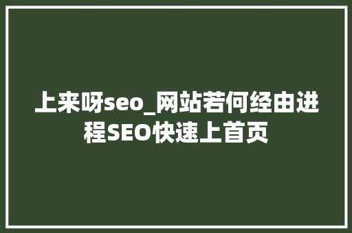 上来呀seo_网站若何经由进程SEO快速上首页 上来呀seo_网站若何经由进程SEO快速上首页 必应SEO