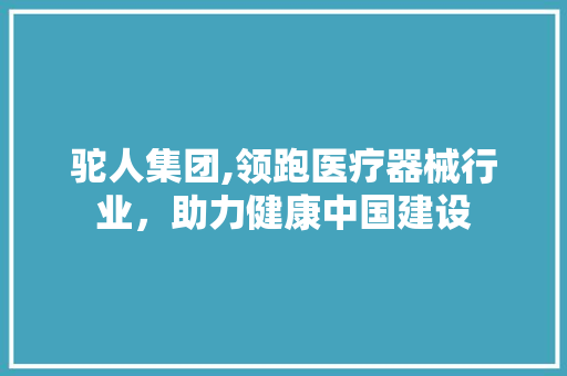 驼人集团,领跑医疗器械行业，助力健康中国建设 神马SEO