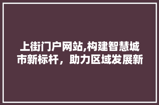 上街门户网站,构建智慧城市新标杆，助力区域发展新篇章 网站建设公司