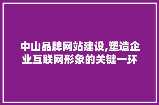 中山品牌网站建设,塑造企业互联网形象的关键一环 必应SEO