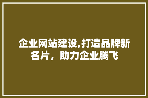 企业网站建设,打造品牌新名片，助力企业腾飞 SEO关键词