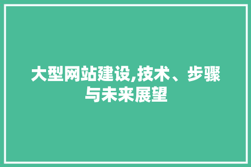 大型网站建设,技术、步骤与未来展望 SEO关键词