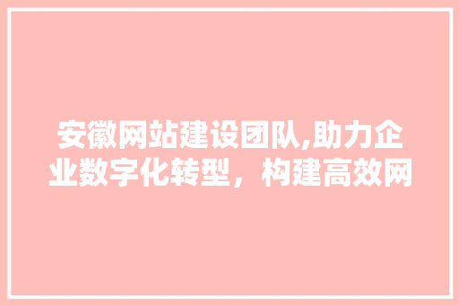 安徽网站建设团队,助力企业数字化转型，构建高效网络平台 搜狗SEO