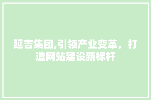 延吉集团,引领产业变革，打造网站建设新标杆 SEO关键词