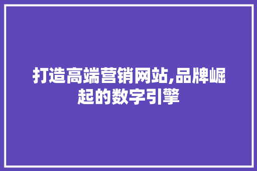 打造高端营销网站,品牌崛起的数字引擎 必应SEO