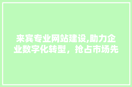 来宾专业网站建设,助力企业数字化转型，抢占市场先机 搜狗SEO