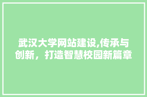 武汉大学网站建设,传承与创新，打造智慧校园新篇章 神马SEO
