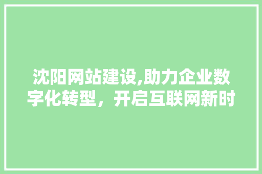 沈阳网站建设,助力企业数字化转型，开启互联网新时代 百度SEO