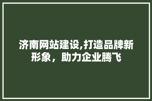 济南网站建设,打造品牌新形象，助力企业腾飞 必应SEO