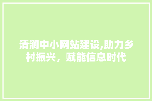 清涧中小网站建设,助力乡村振兴，赋能信息时代 百度SEO