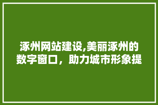 涿州网站建设,美丽涿州的数字窗口，助力城市形象提升 百度SEO