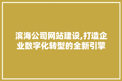 滨海公司网站建设,打造企业数字化转型的全新引擎 网站建设公司