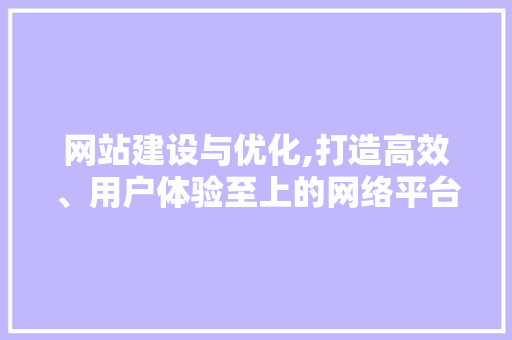 网站建设与优化,打造高效、用户体验至上的网络平台 百度SEO