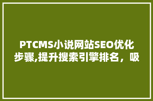 PTCMS小说网站SEO优化步骤,提升搜索引擎排名，吸引更多读者 百度SEO